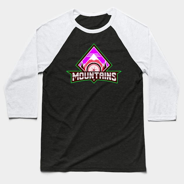 Mountains Baseball T-Shirt by Climbinghub